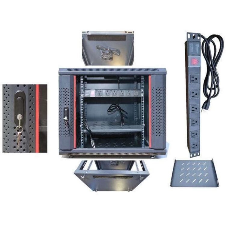 15U Free Standing Server Rack Fits Most of Servers, Cooling Fan