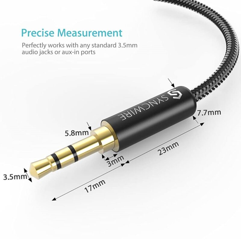 Aux Cable (3.3ft/1m,HiFi Sound), Audio Auxiliary Input Adapter