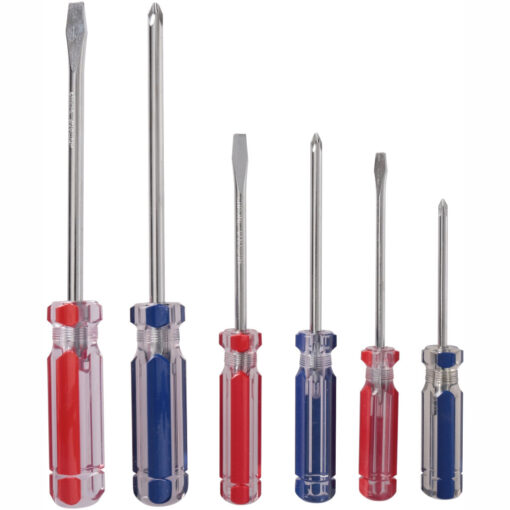 6 Screwdriver Set Plastic Handle Pack