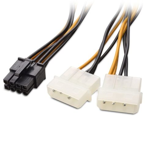 8-Pin PCIe to Molex 2X Power Cable 4 Inches 03