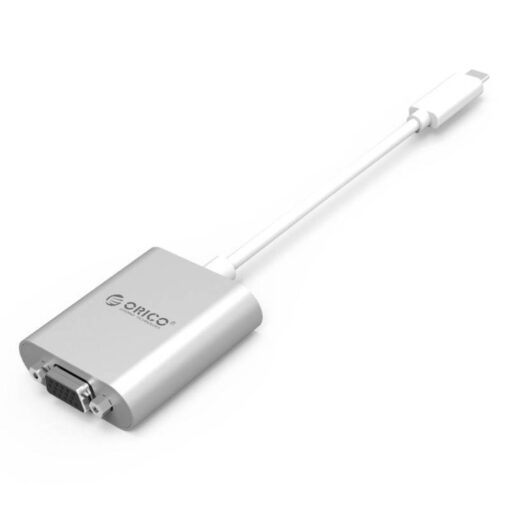 Orico Aluminum Type-C To VGA Adapter With Audio Output - Mac Style - 1920 x 1080P Full HD - Silver