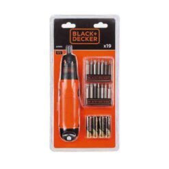 Black & Decker Battery Powered Cordless Screwdriver Set 19pc - A7073