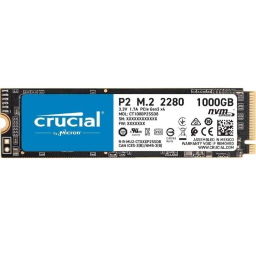 Crucial P2 1TB 3D NAND NVMe PCIe M.2 SSD Up to 2400MBs - CT1000P2SSD8