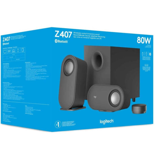 Logitech Z407 Bluetooth Computer Speakers with Subwoofer and Wireless Control