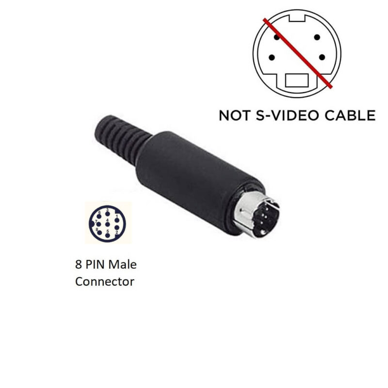 Buy 8 Pin Mini Din Plug Male To RCA Plug Male Cable