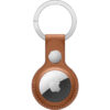 Apple AirTag Leather Key Ring - Saddle Brown