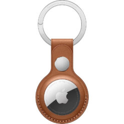 Apple AirTag Leather Key Ring - Saddle Brown