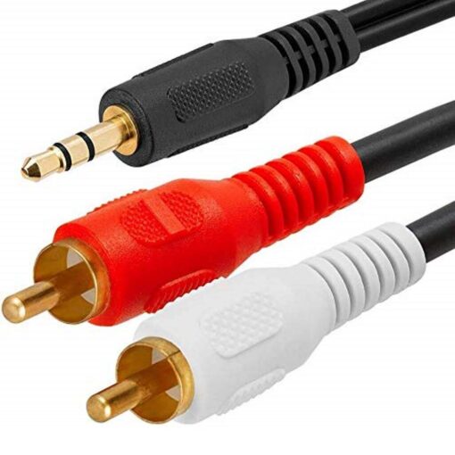 Audio Cable 3.5mm Stereo Mini Plug To 2x RCA Plugs