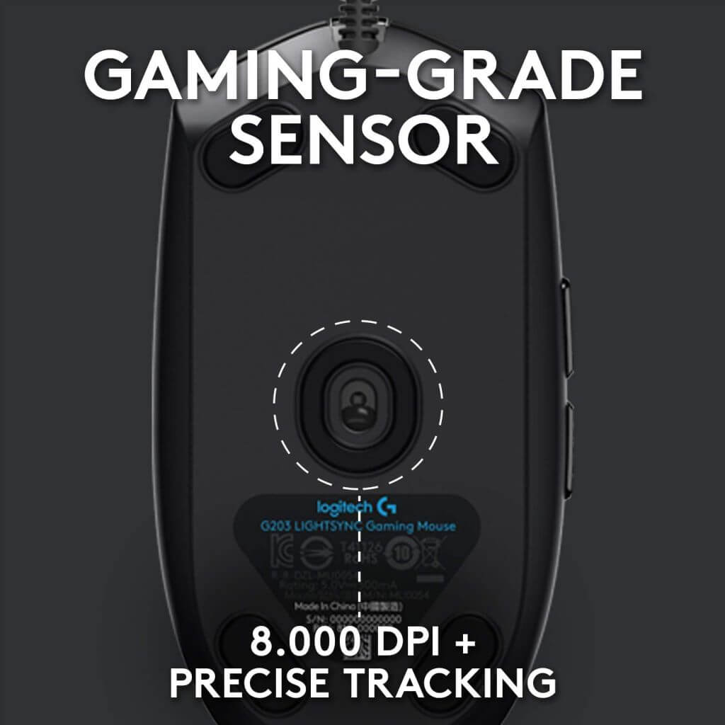 thumbnail image 2 of Logitech G203 Wired Gaming Mouse - 8,000 DPI RGB Gaming Mouse, White 2 of 13