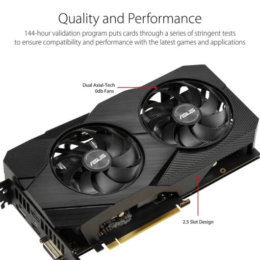 Asus GeForce RTX 2060 Overclocked 6G GDDR6 Dual-Fan EVO Edition VR Ready HDMI DisplayPort DVI Graphics Card - Image 6