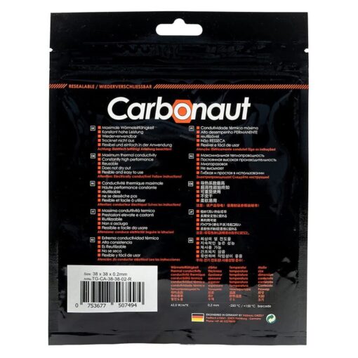 Thermal Grizzly Carbonaut Thermal Pad – Very High Thermal Conductivity – Conducts Electricity 38 × 38 × 0.2 mm - Image 5