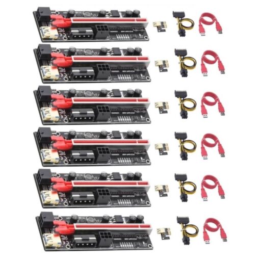 6 Pack Riser Card Adapter USB 3.0 VER010S PCI-E 1x To 16x