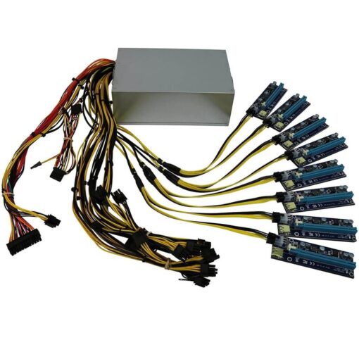MiningCave Expert Power Supply 2000W Direct 6 Pin to Riser for 8 GPU - Image 3