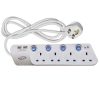 Total AC Power Extension 4 Sockets 2 USB 2m Cord