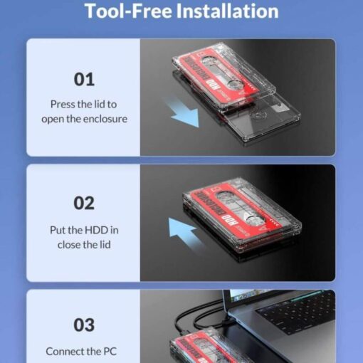 Orico 2.5 Inch USB 3.0 To SATA 3 Transparent Computer Drive Enclosure - Image 6