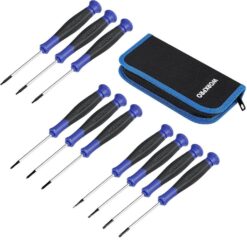 Workpro 10-Piece Precision Screwdriver Set with Pouch, Phillips, Slotted, Torx Star, Magnetic Screwdriver Repair Tool Kit