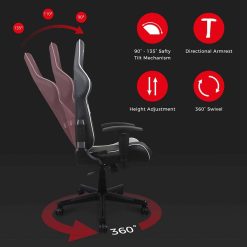 DXRacer Prince Series P132 Gaming Chair – Black & White - Image 8