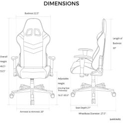 DXRacer Prince Series P132 Gaming Chair – Black & White - Image 10