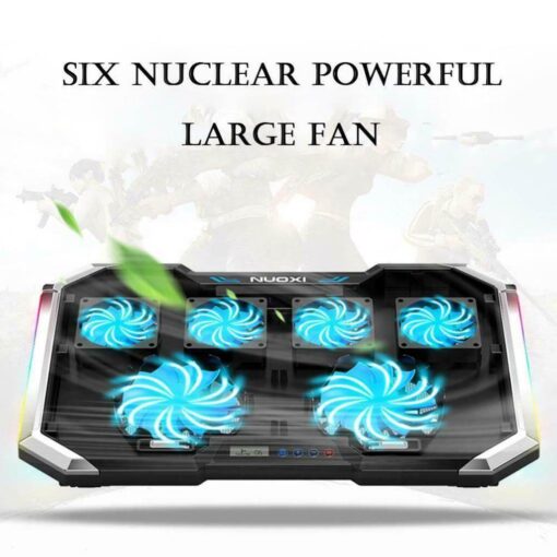 Nuoxi RGB Laptop Cooling Pad & Desktop Stand - Black - Image 7