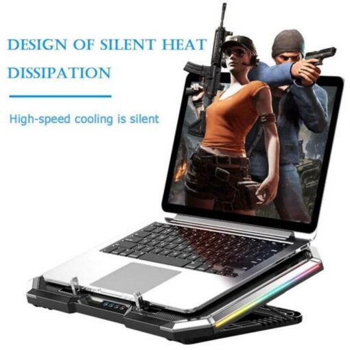 Nuoxi RGB Laptop Cooling Pad & Desktop Stand - Black - Image 8