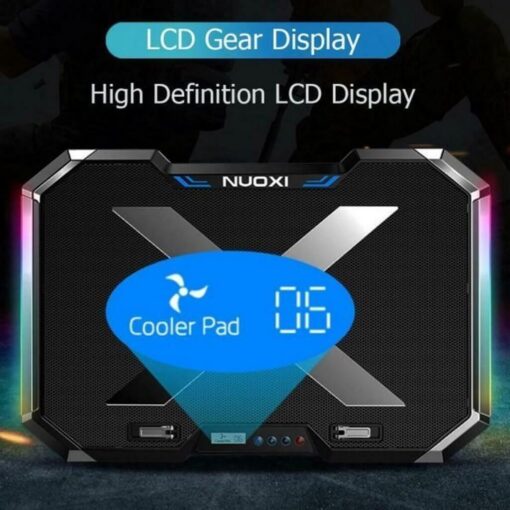 Nuoxi RGB Laptop Cooling Pad & Desktop Stand - Black - Image 9