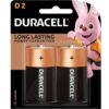 Duracell D Alkaline Batteries 2 Pack