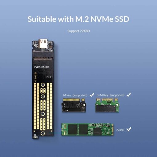 Orico USB4.0 40Gbps M.2 NVMe Enclosure For SSD Type-C M2V01 - Image 7