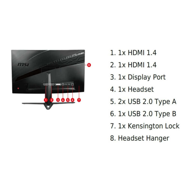 Msi Optix Mag241c 23.6 Zoll Full Hd Gaming Monitor MSI Optix MAG241C 23.6 inch Full HD 144hz Refresh Rate 1ms