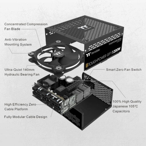 Thermaltake Toughpower GF1 1200W 80+ Gold Analog Controlled SLI Full Modular Power Supply - Image 7