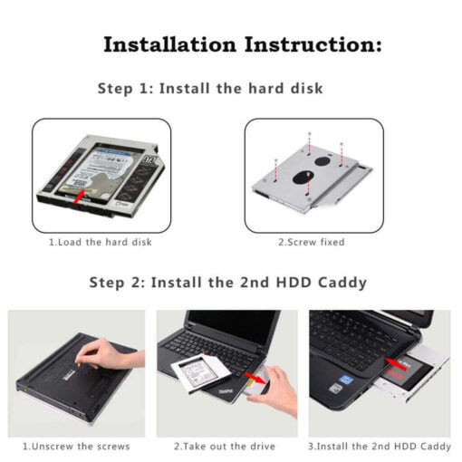 Universal 12.7mm Second HDD Caddy SATA 3.0 Hard Drive Adapter SSD HDD Hard Disk Enclosure Case For Laptop Optical Drive - Image 4
