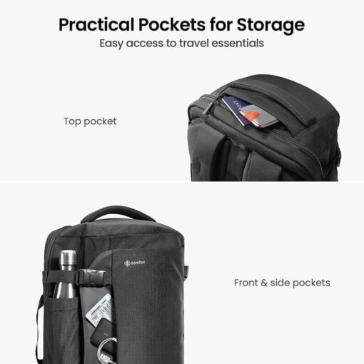 tomtoc Travel Backpack 40L For 17.3 Inch Laptop TSA Friendly Flight Approved Carry-on Luggage Hand Backpack - Image 6