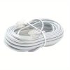 Telephone Extension Cord Cable Line White 10 Meters