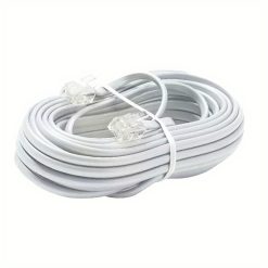 Telephone Extension Cord Cable Line White 10 Meters