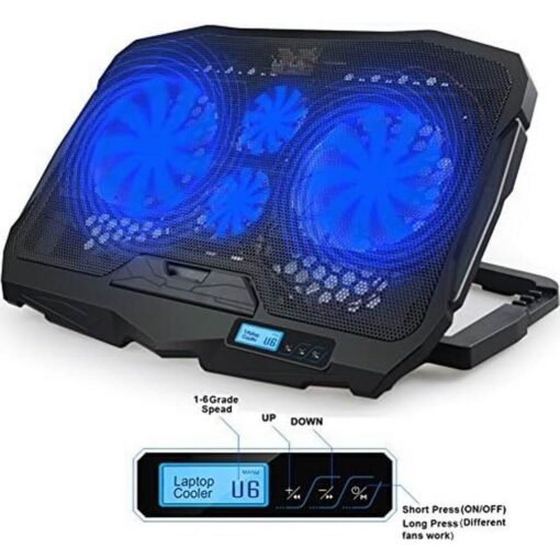 S18 Laptop Stand Adjustable 4 Silent Fans ABS Control Fan Speed Cooling Pad For 17 Inch Laptop - Image 2