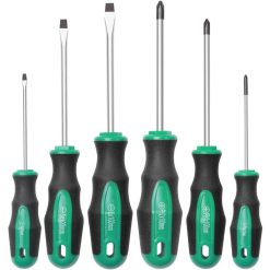6Pcs Magnetic Tip Screwdriver Set 3 Phillips And 3 Flat Professional Cushion Grip