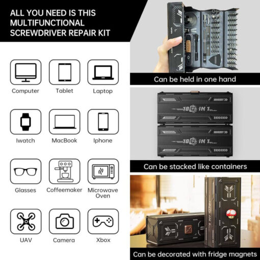 JAKEMY 180 In 1 Precision Computer Screwdriver Set Professional Magnetic Repair Toolkit - Image 2