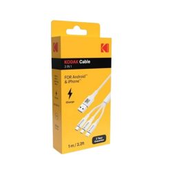 KODAK 3 In 1 Charging Cable For Android & iPhone 1 Meter