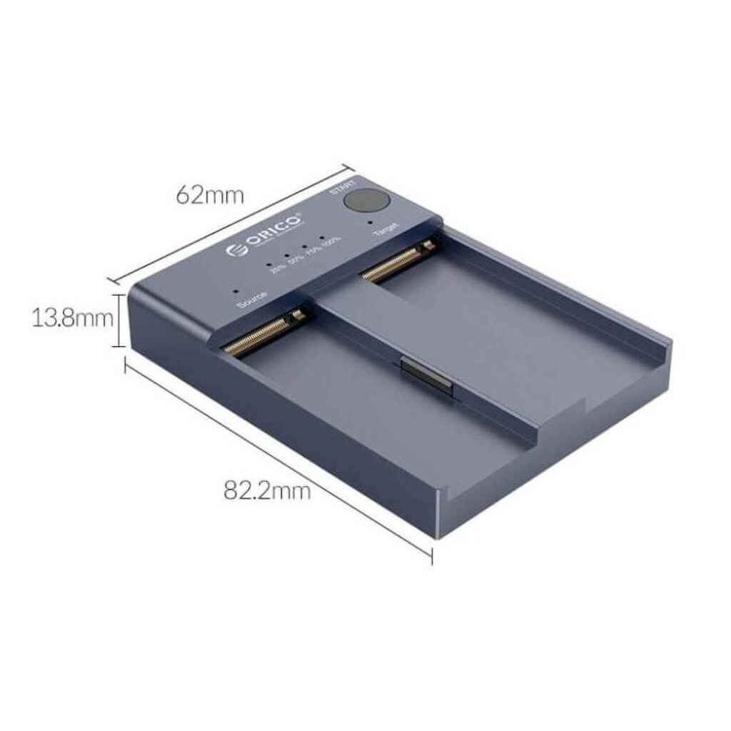 Orico M.2 NVMe Cloner Dual-Bay Docking Station USB-C To NVMe SSD Duplicator - Image 4