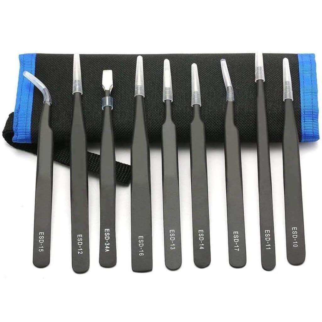Aopin 5pcs ESD-17 In Bags Anti-Static Precision Tweezers, Anti-Static...