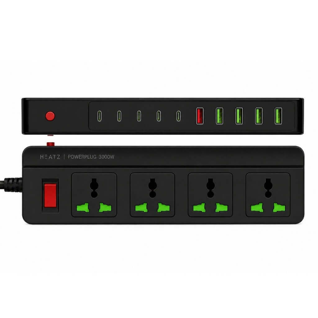 Heatz ZC618 Power Plug 3000W 5 Type-C 5 USB 4 Power Socket