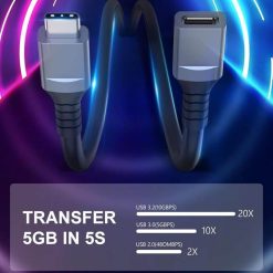 Alternative view of USB Type-C Male To Type-C Female Extension Cable