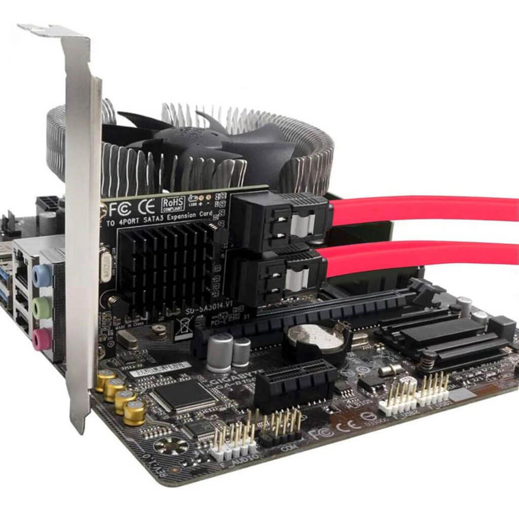 PCI-E To SATA 3.0 Expansion Card With 4 Port Built-In SSD Hard Drive Adapter - Image 3
