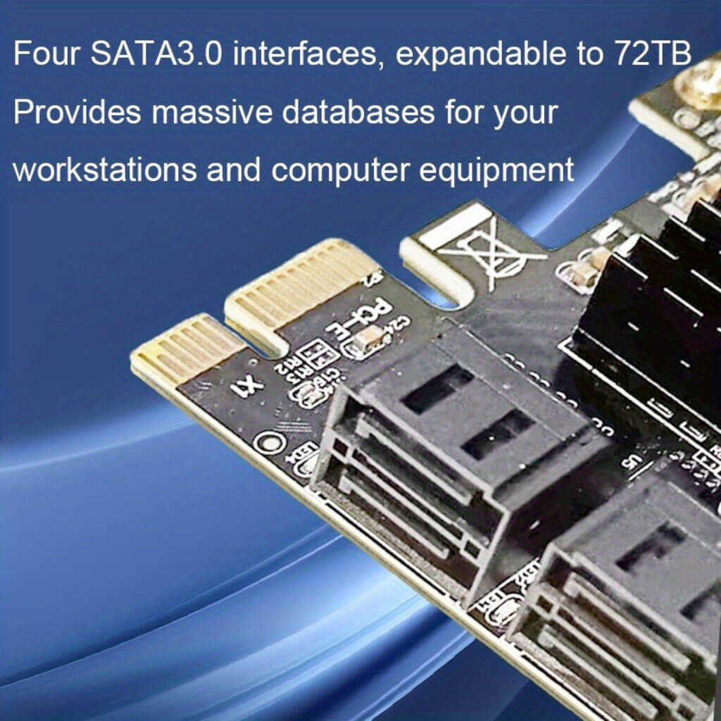 PCI-E To SATA 3.0 Expansion Card With 4 Port Built-In SSD Hard Drive Adapter - Image 6