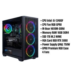 i5 Gaming PC Intel i5-12400F Graphics Card RTX 5060 8GB Memory RAM 16GB & 1TB SSD M.2 NVME
