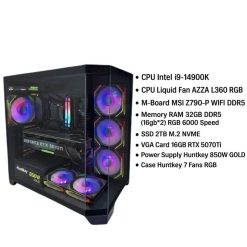 i9 Gaming PC Intel i9-14900K Graphics Card RTX 5070Ti 16GB Memory RAM 32GB & 2TB SSD M.2 NVME