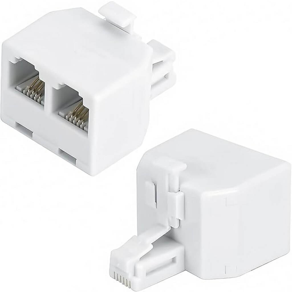 RJ11 Phone Line Splitter Male To Female Two Way Converter 5 Pack - Image 3