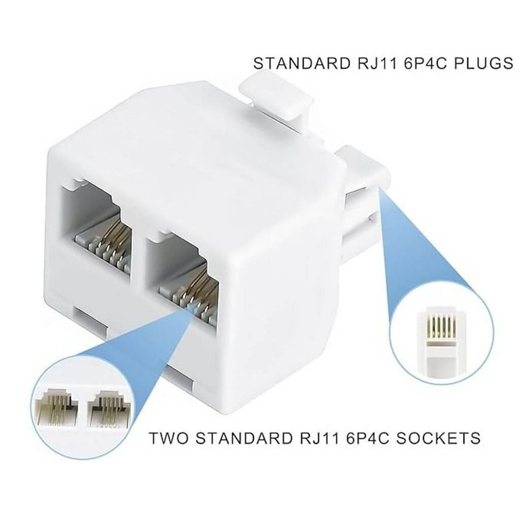 RJ11 Phone Line Splitter Male To Female Two Way Converter 5 Pack - Image 5