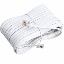 Telephone Extension Cord Cable Line White 5 Meters