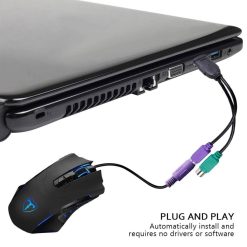 Dual PS2 Female To USB Male Converter Cable For Keyboard & Mouse - Image 4
