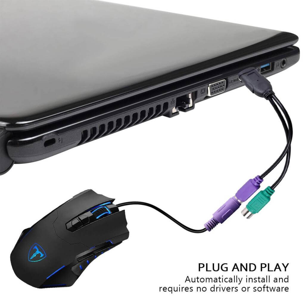 Dual PS2 Female To USB Male Converter Cable For Keyboard & Mouse - Image 4